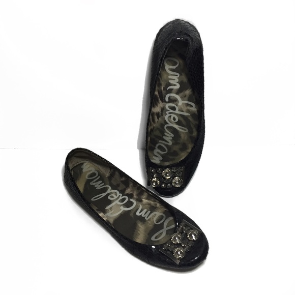 Sam Edelman Shoes - Sam Edelman Embellished Black Ballet Flats 8 M